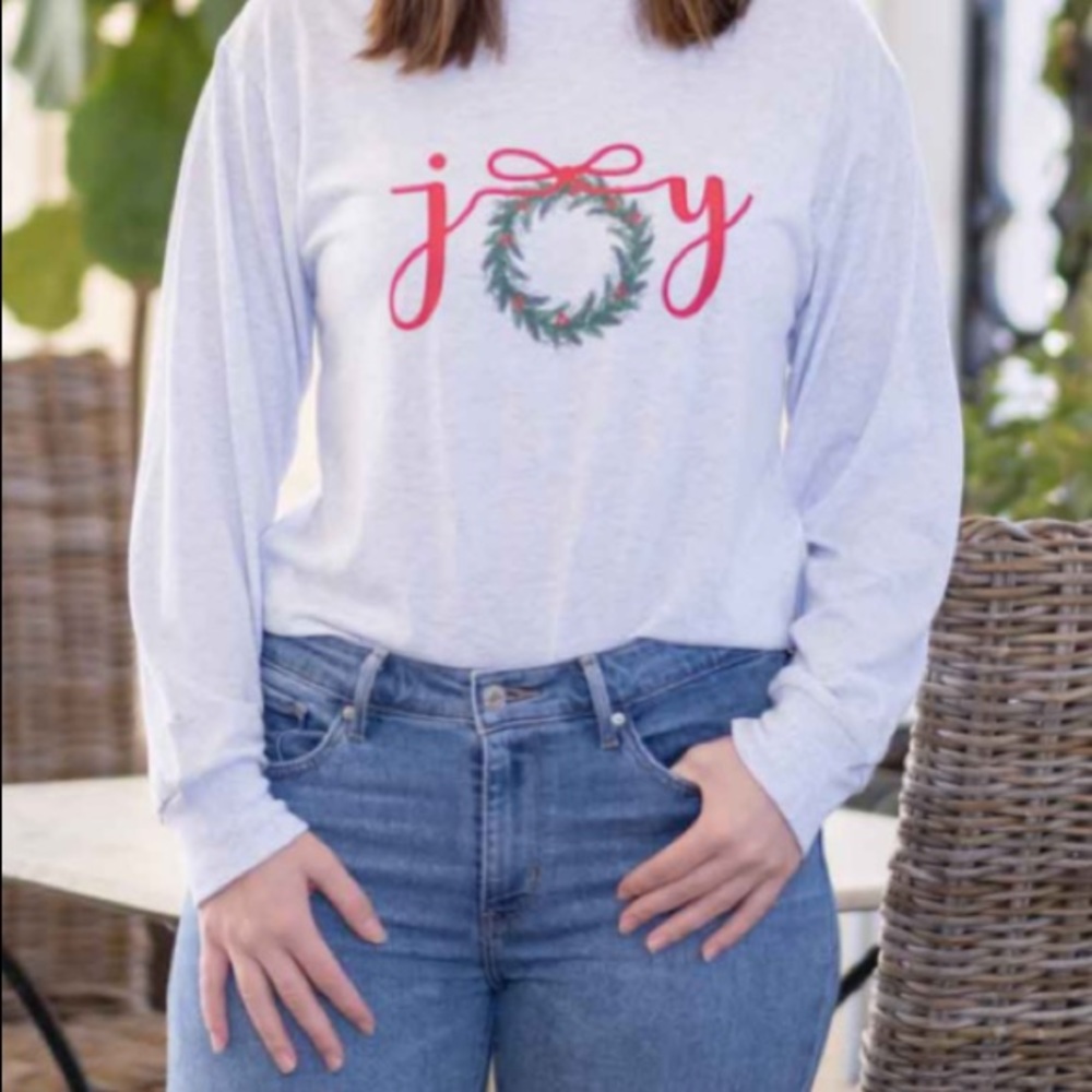 SOLD - NWOT The Royal Standard Women's Joy Wreath Long Sleeve Crew Neck T-Shirt
